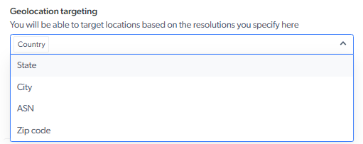 Official Bright Data image showing geolocation choices for Country, State, City, ASN and Zip code.