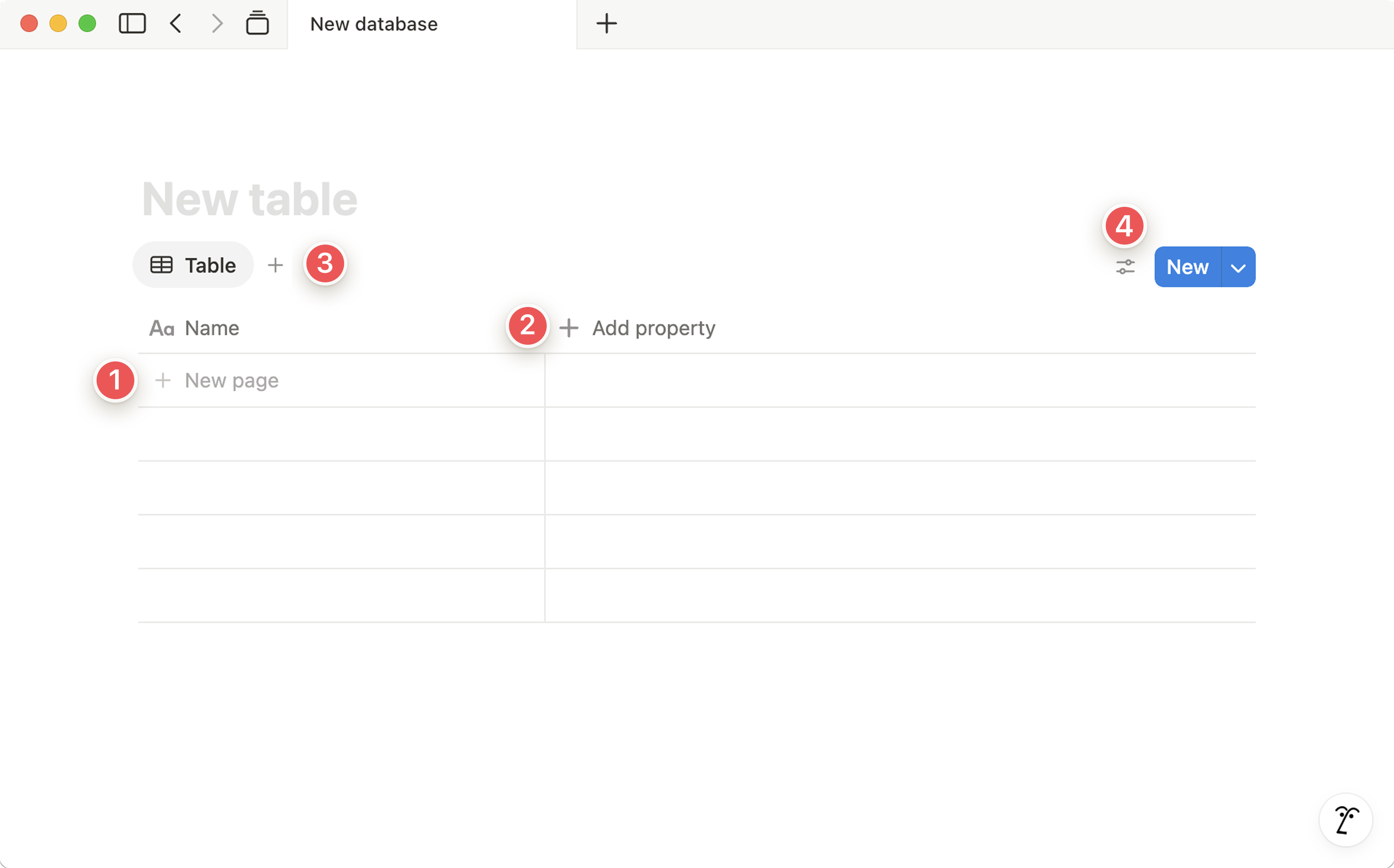 Notion official annotated database with page, properties and views